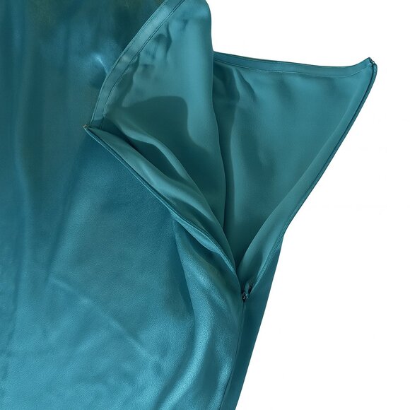 Meshki Tyler Strapless Satin Midi Dress - Cyan Blue - Size Medium - Picture 7 of 7